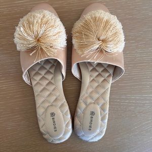 Birdie’s Pom Pom Slipper Mule, size 8.5